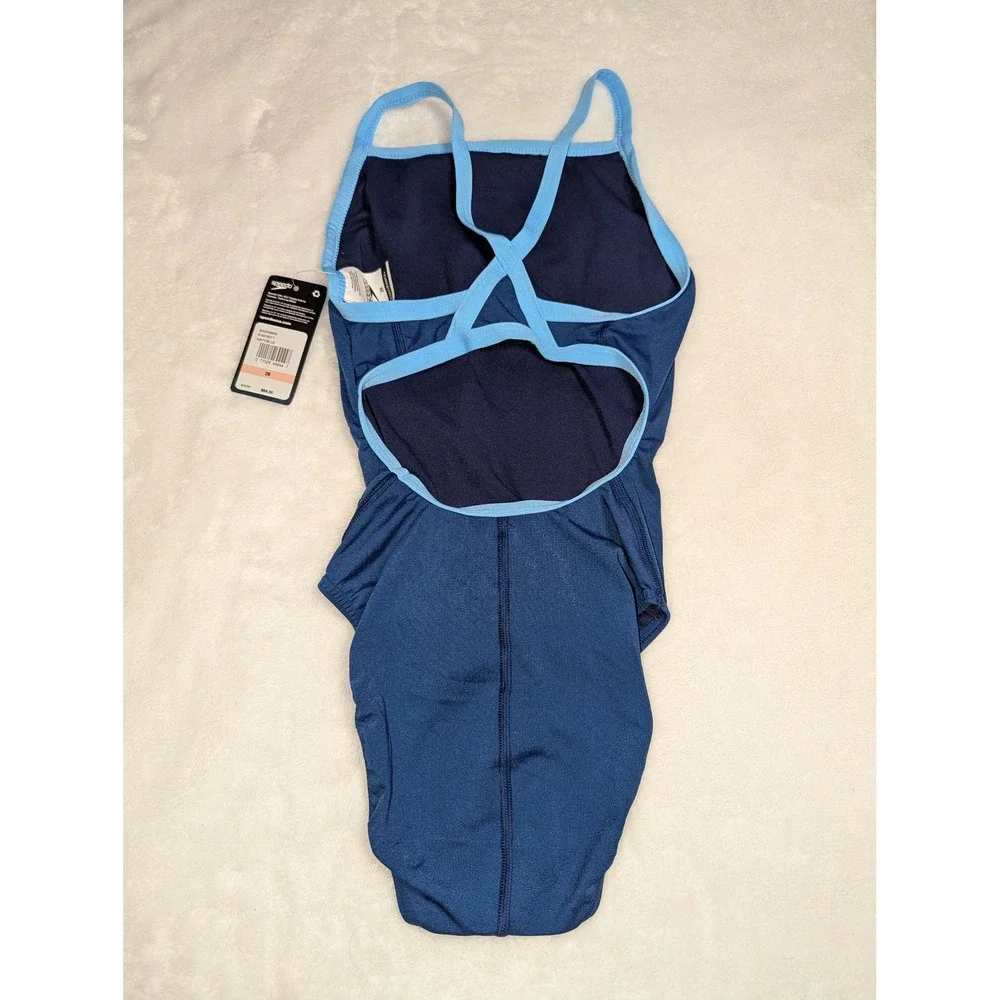 Speedo Endurance+ Flyback Training Swimsuit Navy Blue 819016317 Size‎ 28